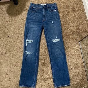Abercombie & Fitch Ankle Straight Ultra High Rise Jeans